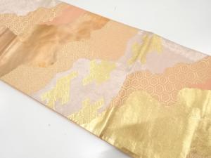 アンティーク　霞取りに古典柄織り出し袋帯（材料）